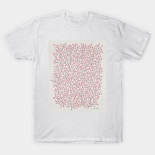 Berry Branches - Maroon Pink T-Shirt